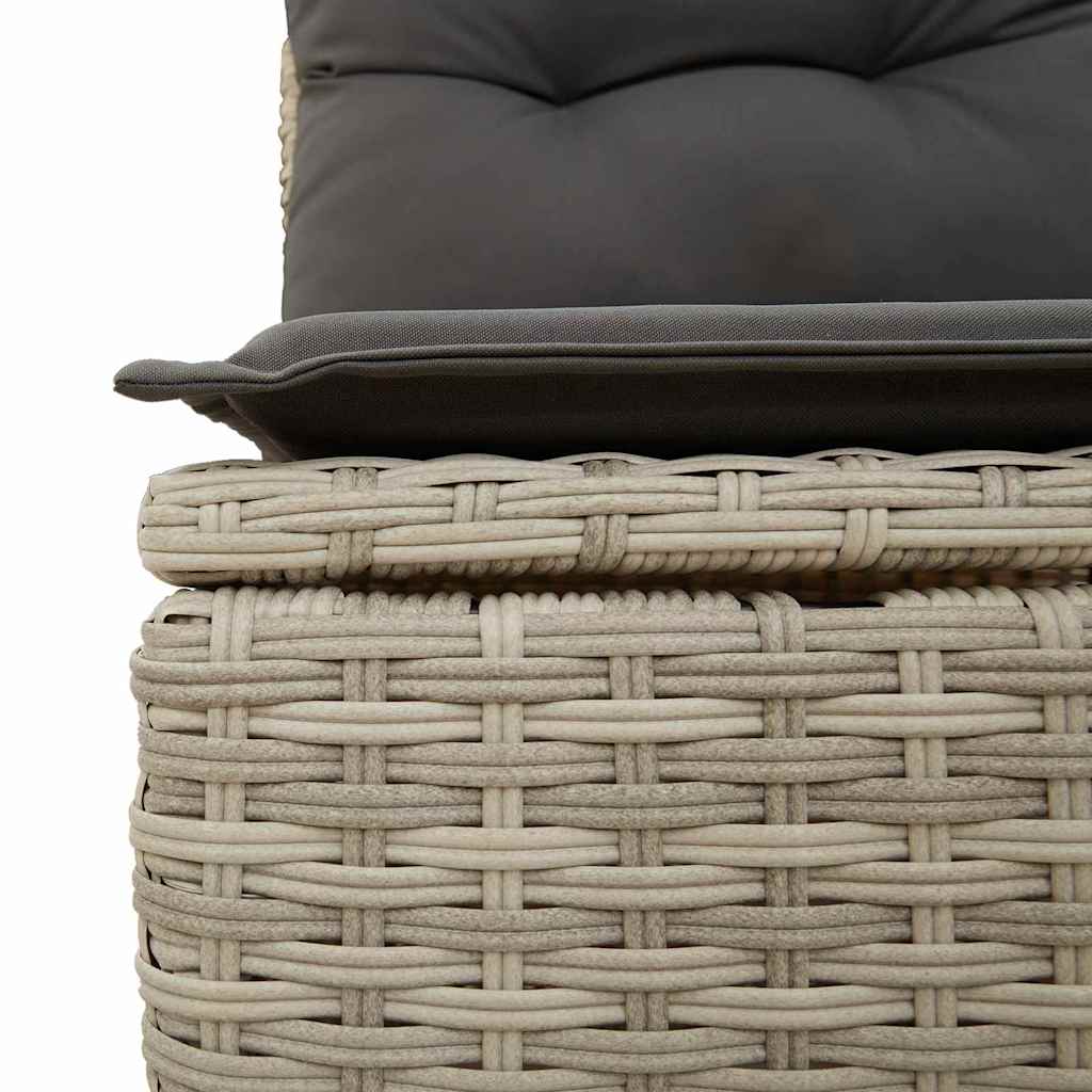 Garten-Sofa-Set mit Speicher 9 pcs Hellgrau Poly Rattan